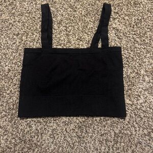 Black Ribbed Crop Top